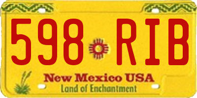 NM license plate 598RIB