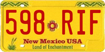 NM license plate 598RIF