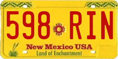 NM license plate 598RIN