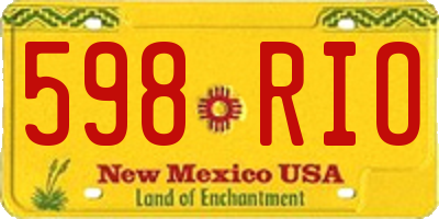 NM license plate 598RIO