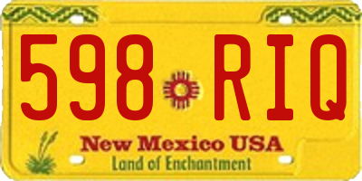 NM license plate 598RIQ