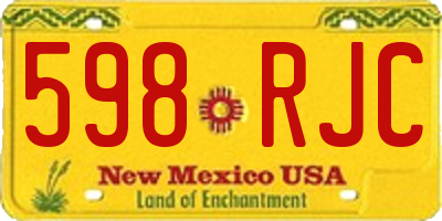 NM license plate 598RJC