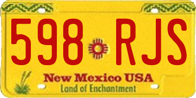 NM license plate 598RJS