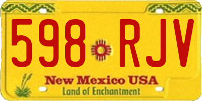 NM license plate 598RJV