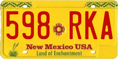 NM license plate 598RKA