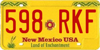 NM license plate 598RKF