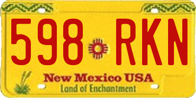 NM license plate 598RKN