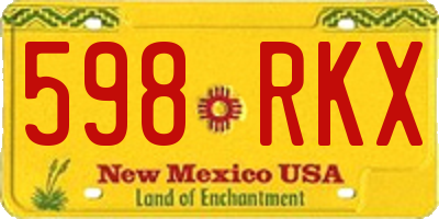 NM license plate 598RKX