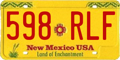 NM license plate 598RLF