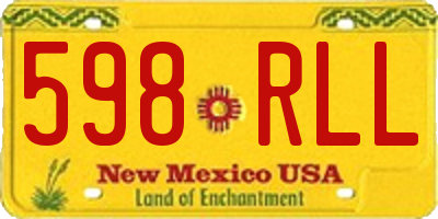 NM license plate 598RLL