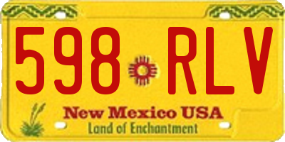 NM license plate 598RLV