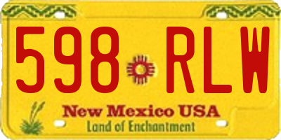 NM license plate 598RLW