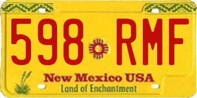 NM license plate 598RMF