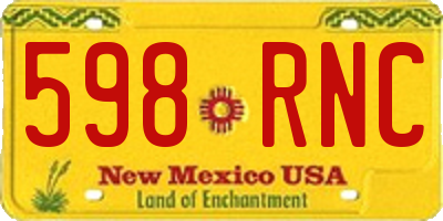 NM license plate 598RNC