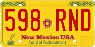 NM license plate 598RND