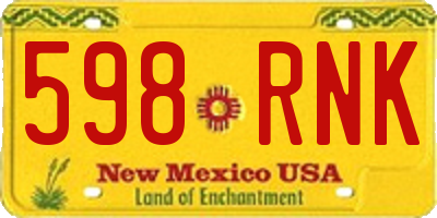 NM license plate 598RNK