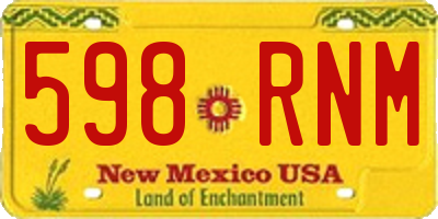 NM license plate 598RNM