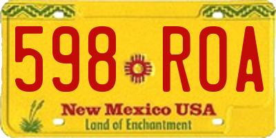 NM license plate 598ROA