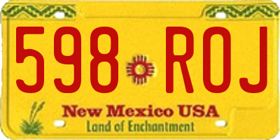 NM license plate 598ROJ