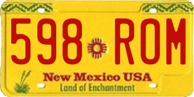 NM license plate 598ROM