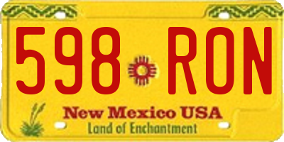 NM license plate 598RON