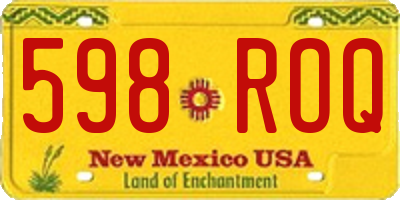 NM license plate 598ROQ
