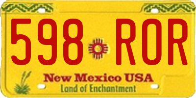 NM license plate 598ROR