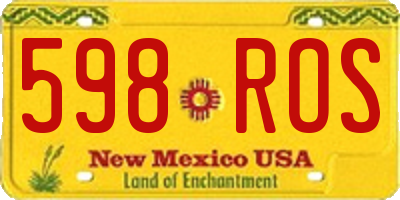 NM license plate 598ROS