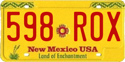 NM license plate 598ROX