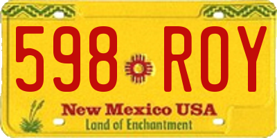 NM license plate 598ROY