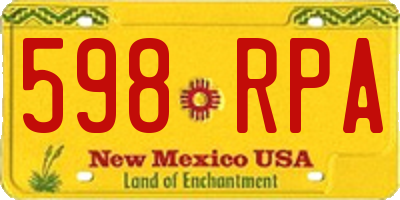 NM license plate 598RPA