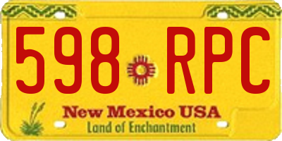NM license plate 598RPC