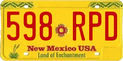 NM license plate 598RPD