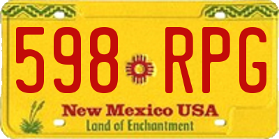 NM license plate 598RPG