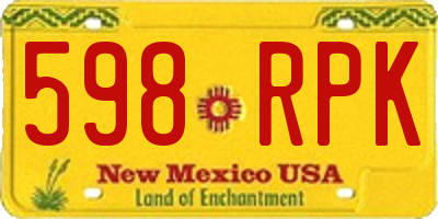 NM license plate 598RPK