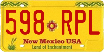 NM license plate 598RPL