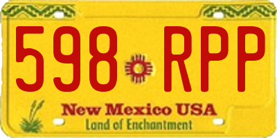 NM license plate 598RPP