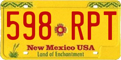 NM license plate 598RPT
