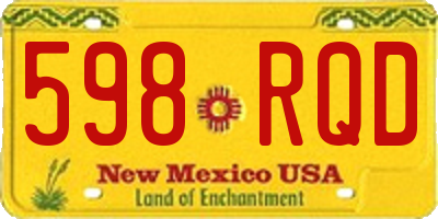 NM license plate 598RQD
