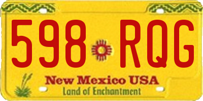 NM license plate 598RQG