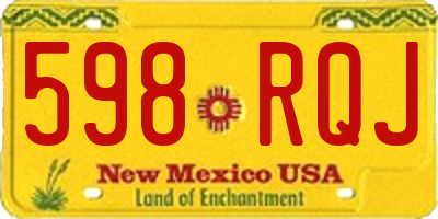 NM license plate 598RQJ