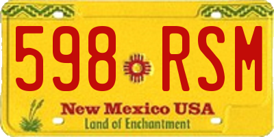NM license plate 598RSM