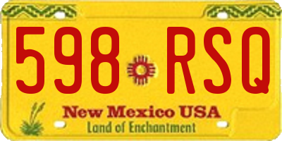 NM license plate 598RSQ