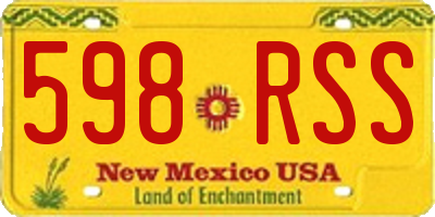 NM license plate 598RSS