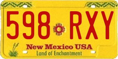 NM license plate 598RXY