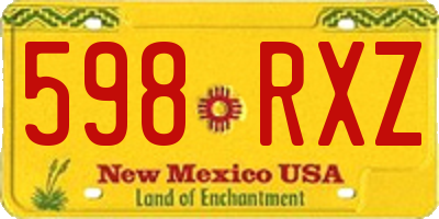 NM license plate 598RXZ