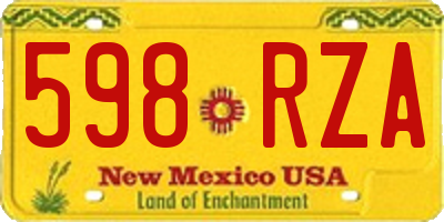 NM license plate 598RZA