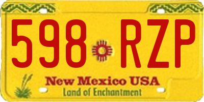 NM license plate 598RZP