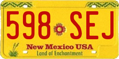 NM license plate 598SEJ