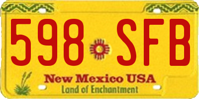 NM license plate 598SFB